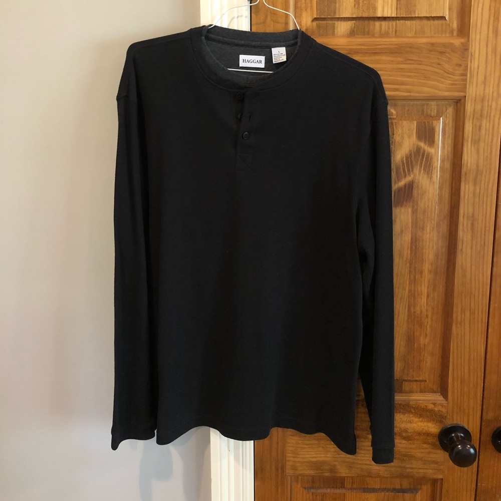 Men’s Haggar Henley Shirt (Size: Large)